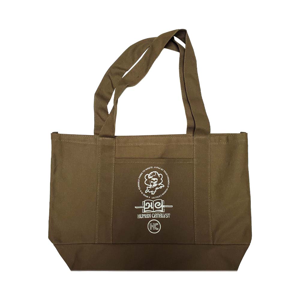 Wasted Mind - Khaki Green Canvas Book Bag